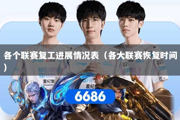各个联赛复工进展情况表(各大联赛恢复时间)